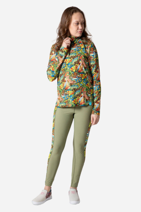 Sitka Green Boho Bass Pocket Leggings