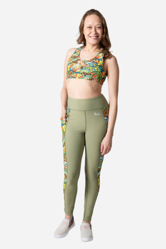 Sitka Green Boho Bass Pocket Leggings