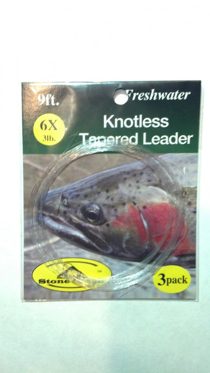 Stone Creek Knotless Tapered Leader 9ft 3pk - Fly Fishing