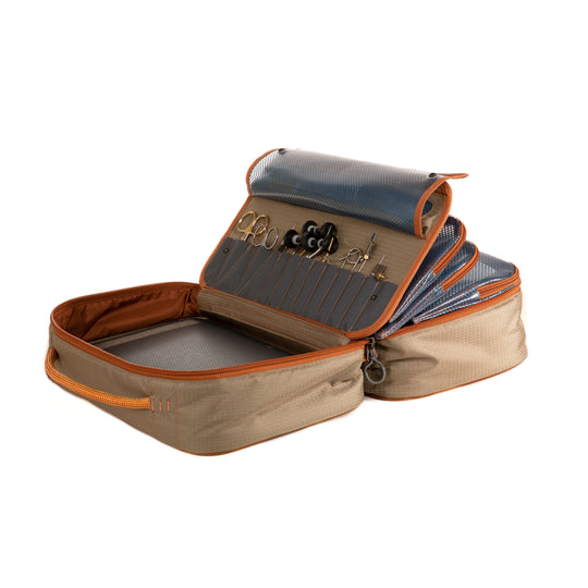 Fishpond Tailwater Fly Tying Kit open to the tool page