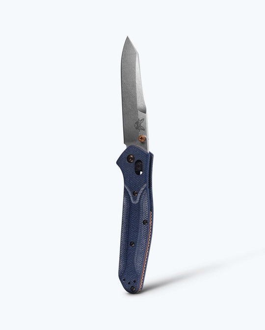 Benchmade 940-04 Osborne denim micarta, open vertical