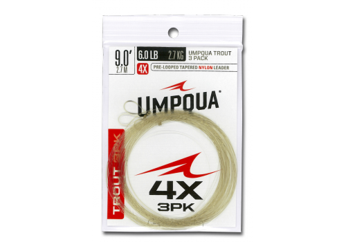 Umpqua Fly Fishing Trout Tapered 3 Pack 7.5' Leader - Fly Fishing