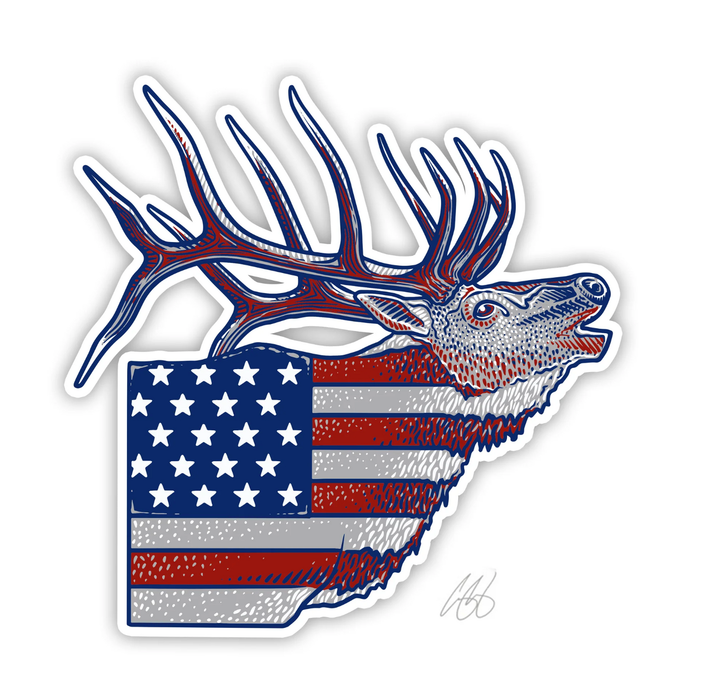 Casey Underwood USA Elk Decal Sticker