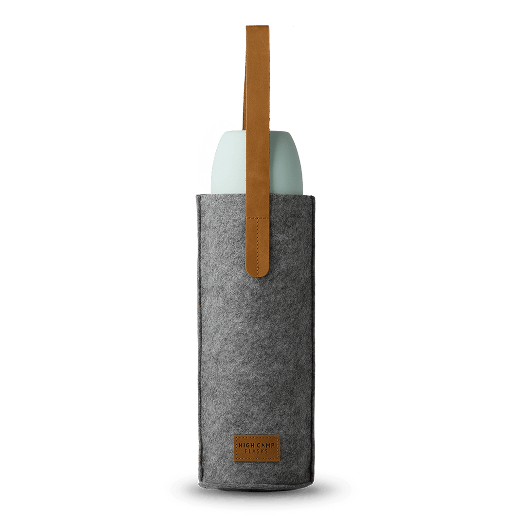 High Camp wool felt flask tote for 750 flask