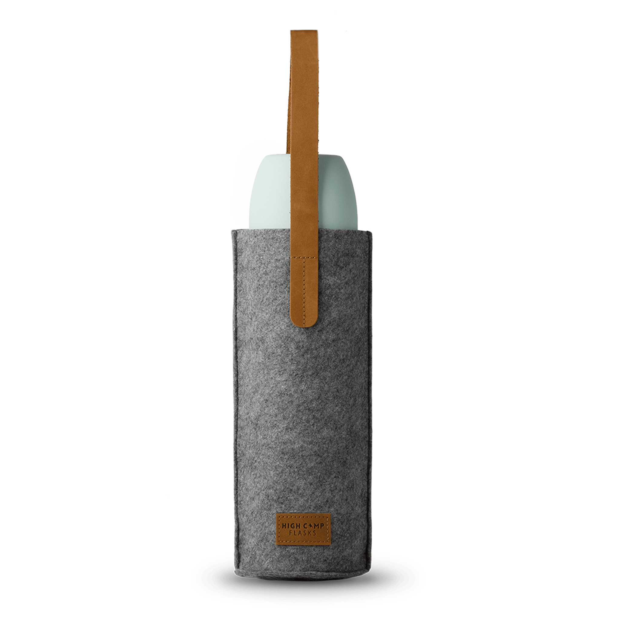 High Camp wool felt flask tote for 750 flask
