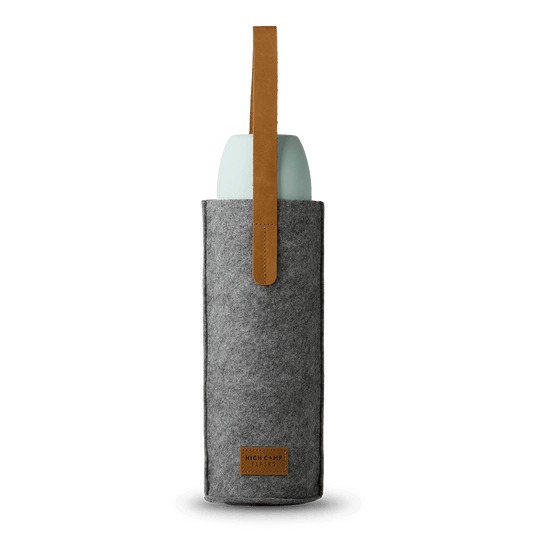 High Camp wool felt flask tote for 750 flask