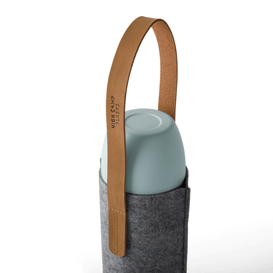 High Camp wool flask tote detail